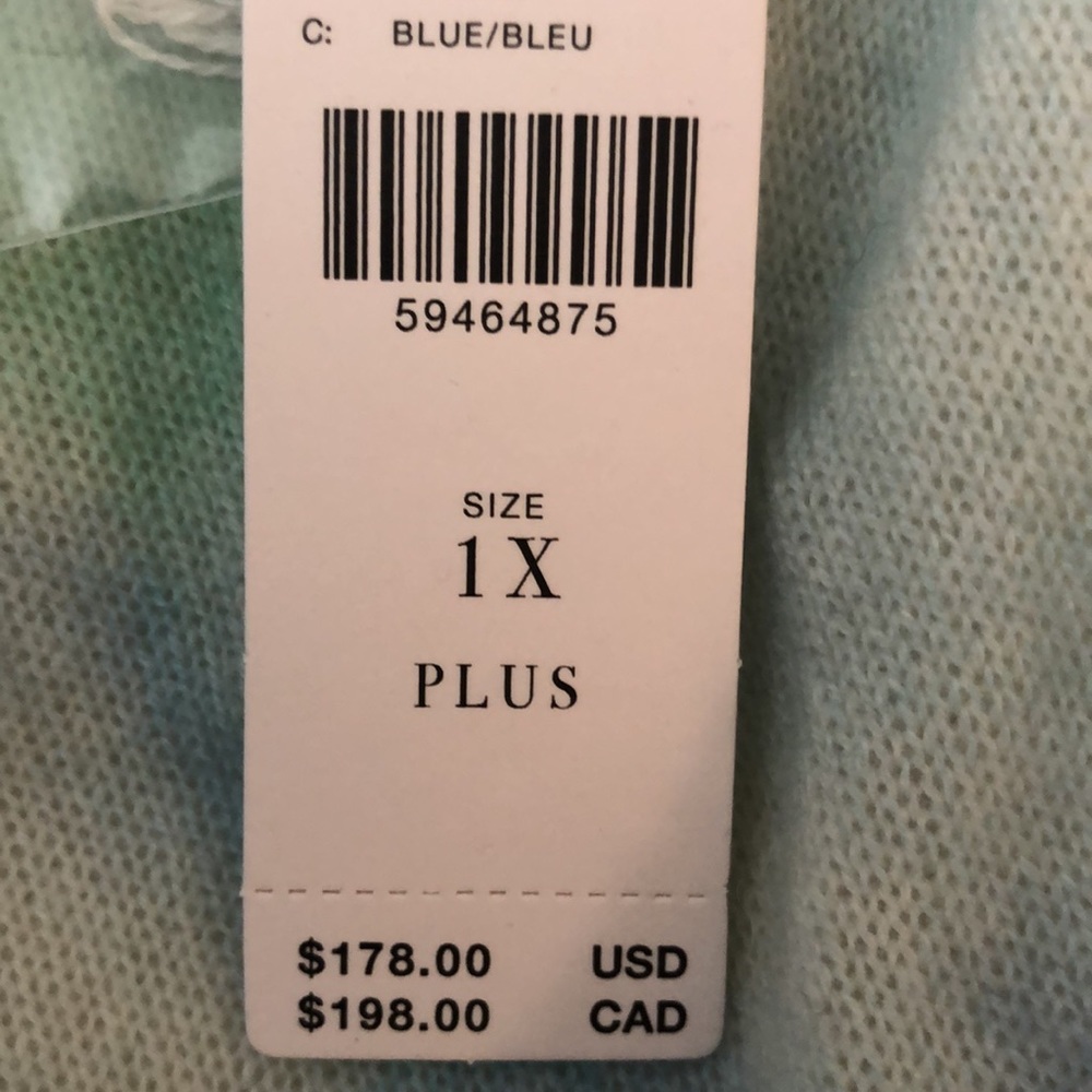 NWT Anthropologie A+ tie dye cashmere crew neck sweater, size 1X - Picture 7 of 7